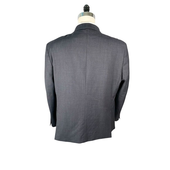 Tommy Hilfiger 2pc Suit Mens 50R Charcoal with Blue Wool Stretch Blend 44x29.5